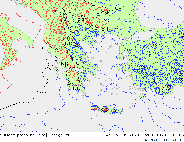 приземное давление Arpege-eu ср 05.06.2024 18 UTC