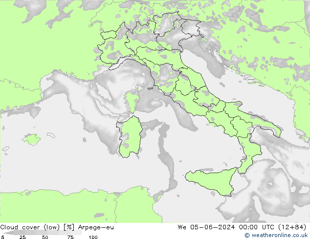 Nubes bajas Arpege-eu mié 05.06.2024 00 UTC