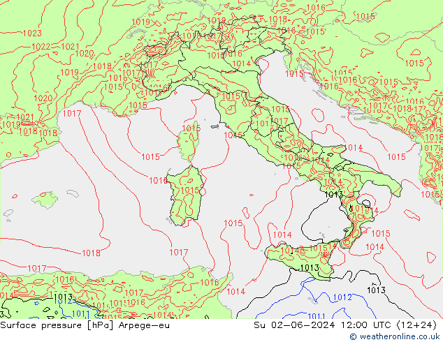 приземное давление Arpege-eu Вс 02.06.2024 12 UTC