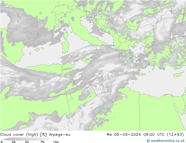 Bewolking (Hoog) Arpege-eu wo 05.06.2024 09 UTC