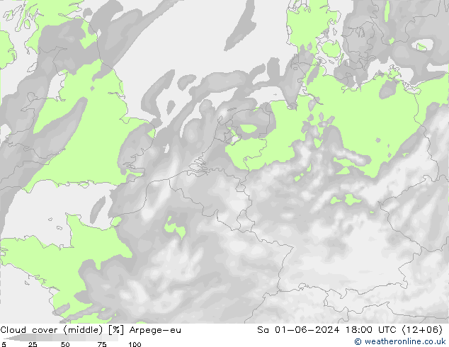 Wolken (mittel) Arpege-eu Sa 01.06.2024 18 UTC