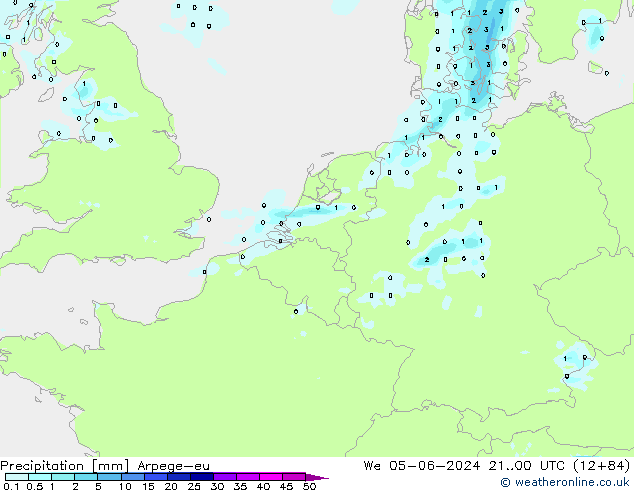Niederschlag Arpege-eu Mi 05.06.2024 00 UTC