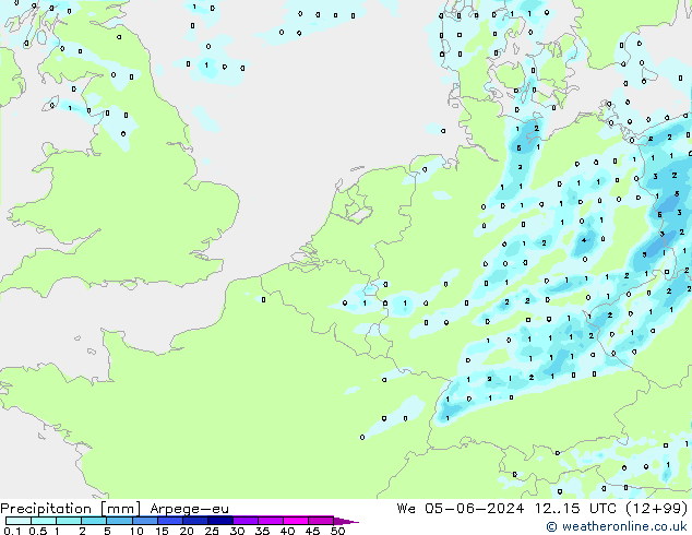 Precipitación Arpege-eu mié 05.06.2024 15 UTC