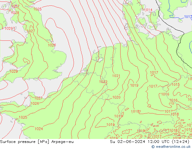 Bodendruck Arpege-eu So 02.06.2024 12 UTC