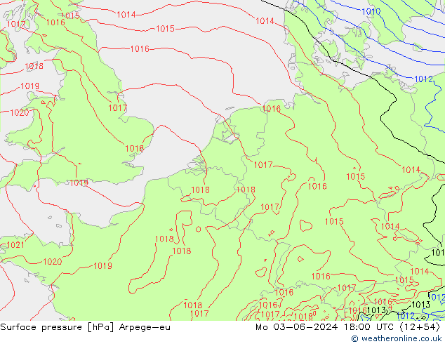 Bodendruck Arpege-eu Mo 03.06.2024 18 UTC