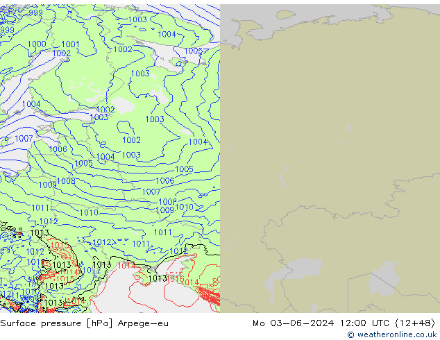 Yer basıncı Arpege-eu Pzt 03.06.2024 12 UTC