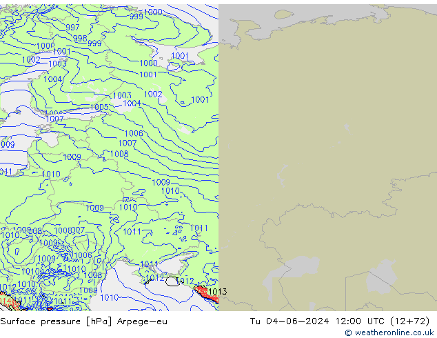 приземное давление Arpege-eu вт 04.06.2024 12 UTC