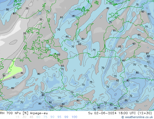 RV 700 hPa Arpege-eu zo 02.06.2024 18 UTC