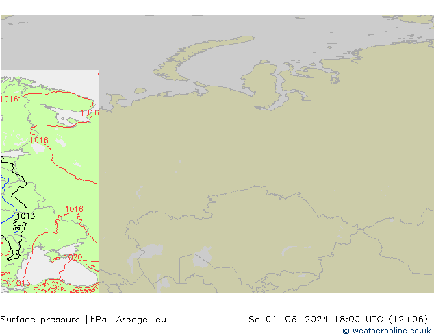 Surface pressure Arpege-eu Sa 01.06.2024 18 UTC