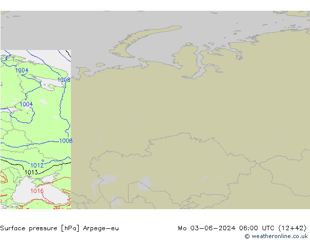 Yer basıncı Arpege-eu Pzt 03.06.2024 06 UTC