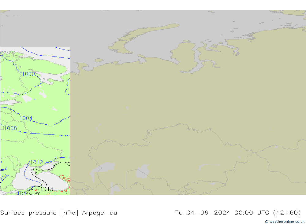 приземное давление Arpege-eu вт 04.06.2024 00 UTC