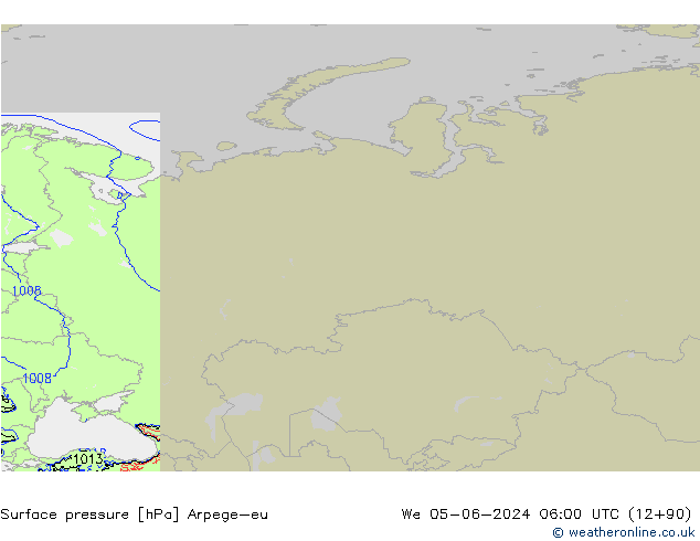 Presión superficial Arpege-eu mié 05.06.2024 06 UTC