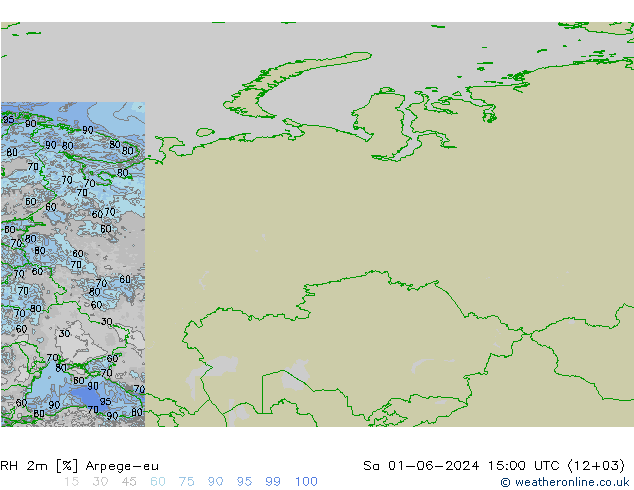 RH 2m Arpege-eu sab 01.06.2024 15 UTC