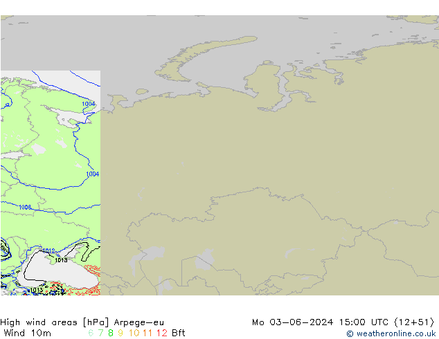 High wind areas Arpege-eu  03.06.2024 15 UTC