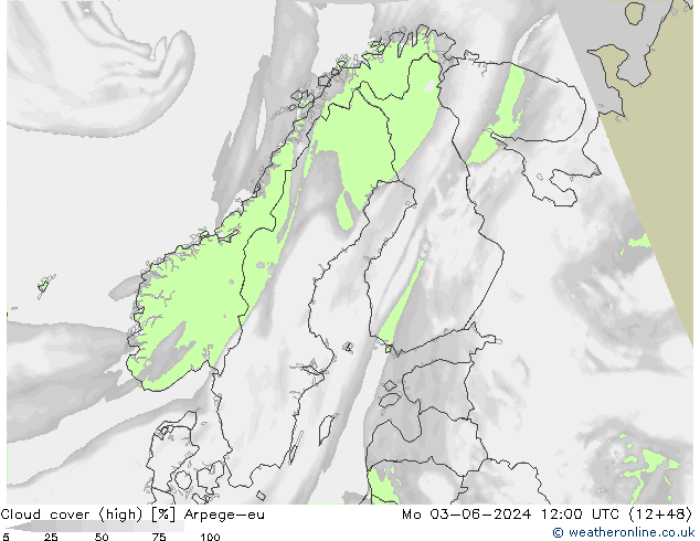 Wolken (hohe) Arpege-eu Mo 03.06.2024 12 UTC