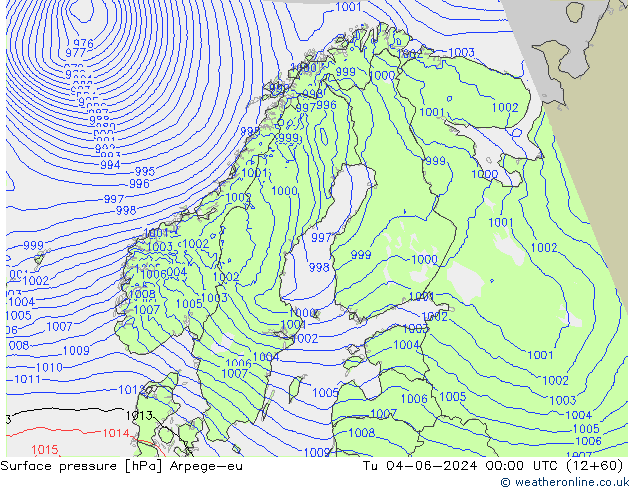 pression de l'air Arpege-eu mar 04.06.2024 00 UTC