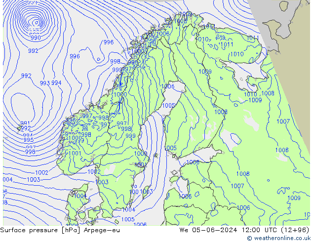 Bodendruck Arpege-eu Mi 05.06.2024 12 UTC