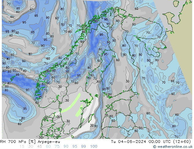 Humedad rel. 700hPa Arpege-eu mar 04.06.2024 00 UTC