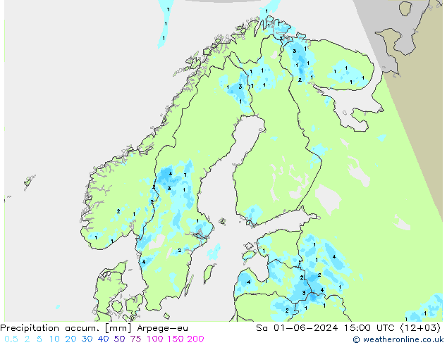 Precipitation accum. Arpege-eu сб 01.06.2024 15 UTC