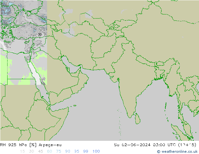 925 hPa Nispi Nem Arpege-eu Paz 02.06.2024 03 UTC