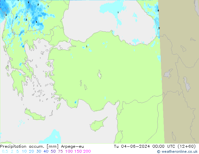 Precipitation accum. Arpege-eu Ter 04.06.2024 00 UTC