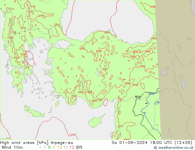 Windvelden Arpege-eu za 01.06.2024 18 UTC