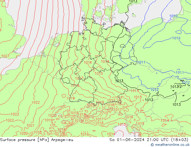Luchtdruk (Grond) Arpege-eu za 01.06.2024 21 UTC