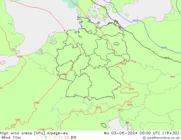 Windvelden Arpege-eu ma 03.06.2024 00 UTC