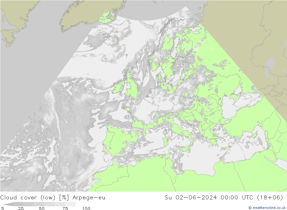 nízká oblaka Arpege-eu Ne 02.06.2024 00 UTC