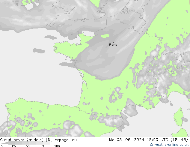 Bewolking (Middelb.) Arpege-eu ma 03.06.2024 18 UTC