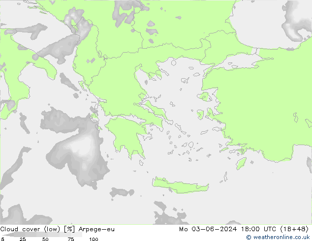 zachmurzenie (niskie) Arpege-eu pon. 03.06.2024 18 UTC