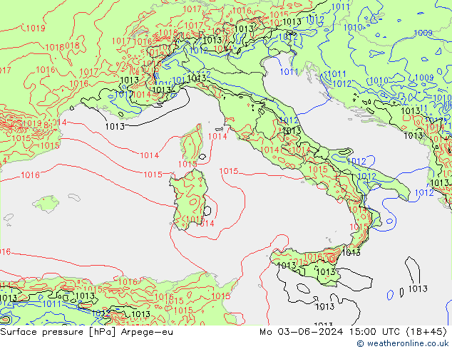 pression de l'air Arpege-eu lun 03.06.2024 15 UTC