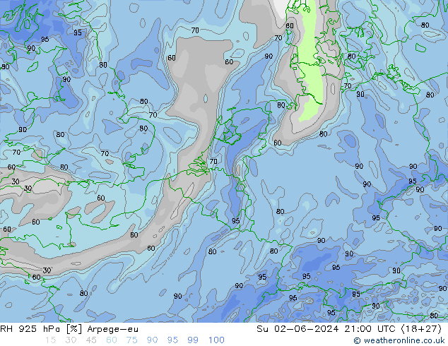 925 hPa Nispi Nem Arpege-eu Paz 02.06.2024 21 UTC