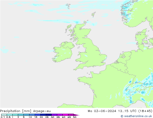 Precipitation Arpege-eu Mo 03.06.2024 15 UTC