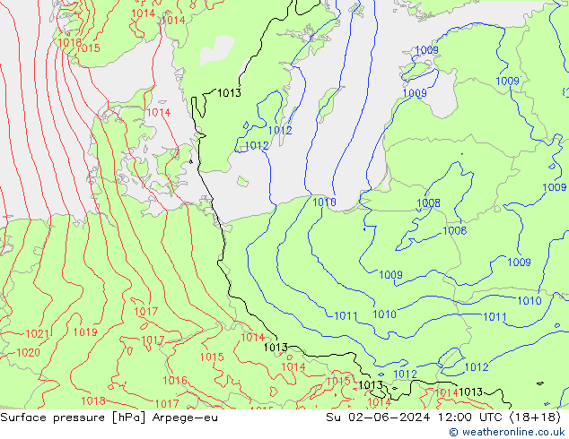 приземное давление Arpege-eu Вс 02.06.2024 12 UTC