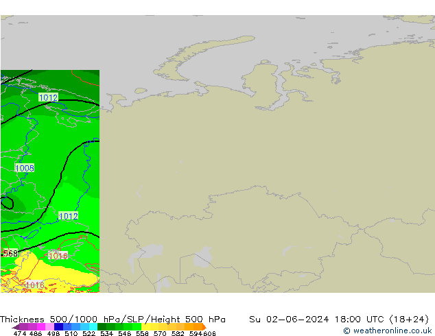 Thck 500-1000hPa Arpege-eu Su 02.06.2024 18 UTC