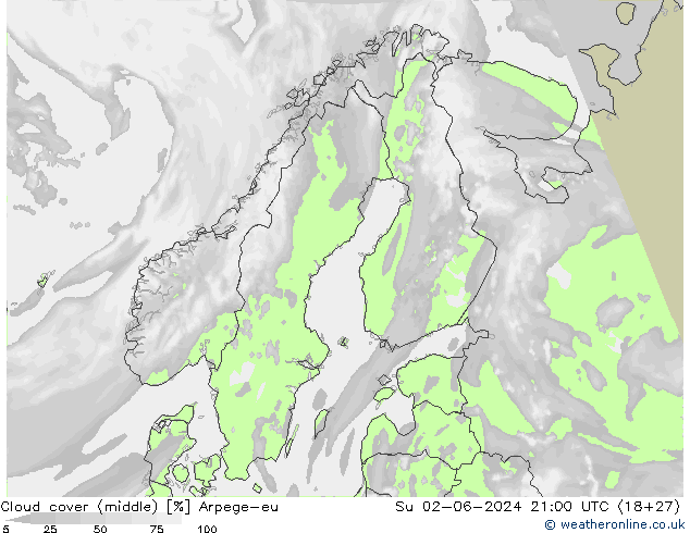 Wolken (mittel) Arpege-eu So 02.06.2024 21 UTC