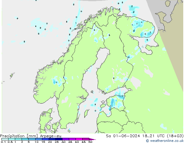 Niederschlag Arpege-eu Sa 01.06.2024 21 UTC