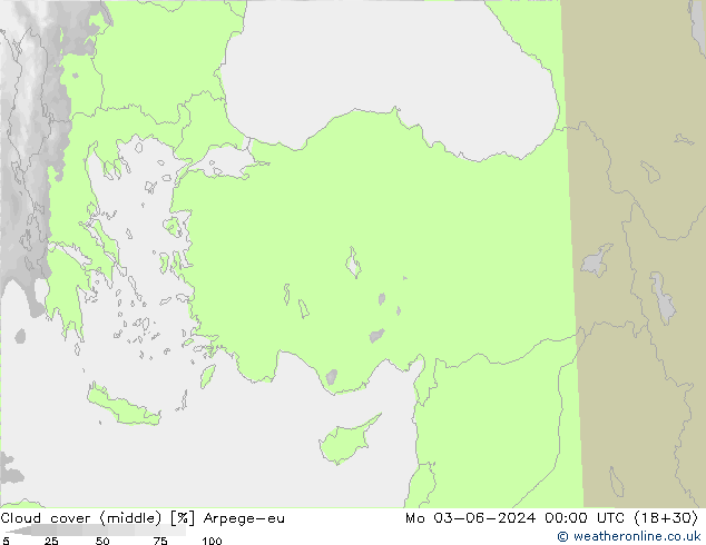 oblačnosti uprostřed Arpege-eu Po 03.06.2024 00 UTC