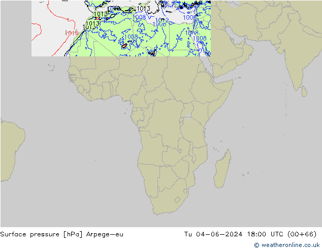 pression de l'air Arpege-eu mar 04.06.2024 18 UTC