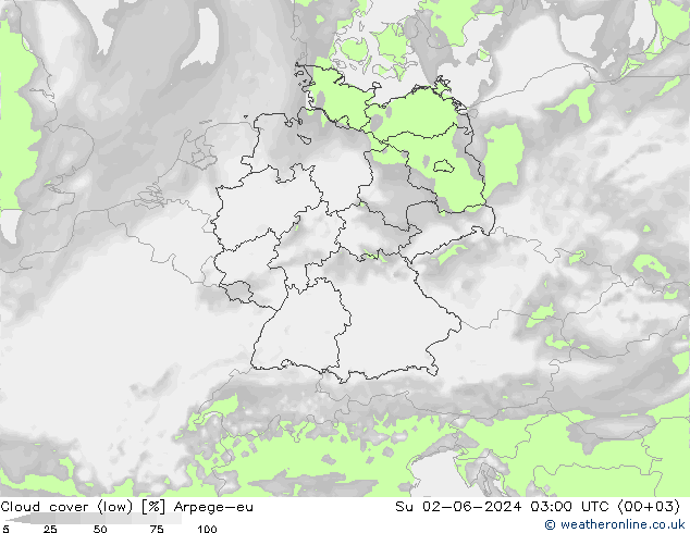 nízká oblaka Arpege-eu Ne 02.06.2024 03 UTC