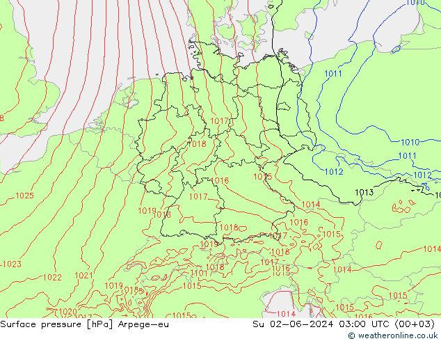 pression de l'air Arpege-eu dim 02.06.2024 03 UTC