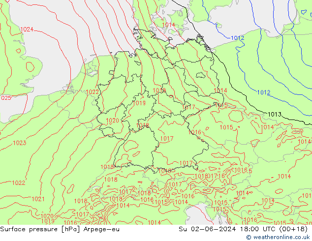 Yer basıncı Arpege-eu Paz 02.06.2024 18 UTC