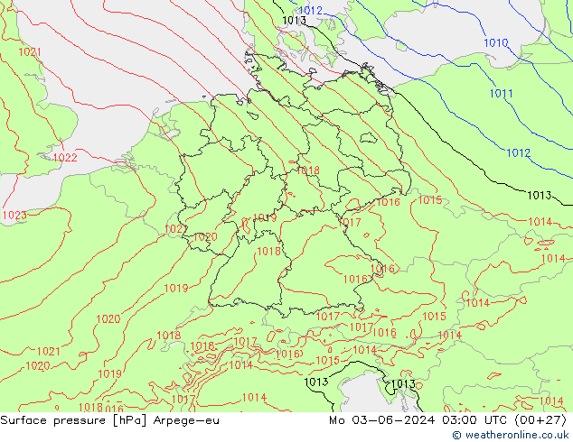 pression de l'air Arpege-eu lun 03.06.2024 03 UTC