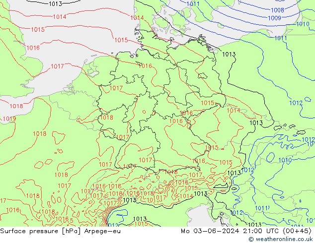 Luchtdruk (Grond) Arpege-eu ma 03.06.2024 21 UTC