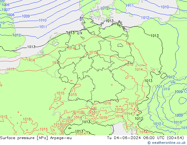 pression de l'air Arpege-eu mar 04.06.2024 06 UTC