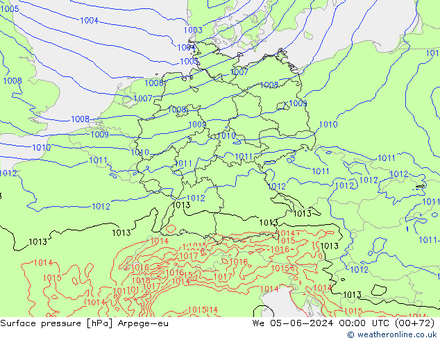 Luchtdruk (Grond) Arpege-eu wo 05.06.2024 00 UTC
