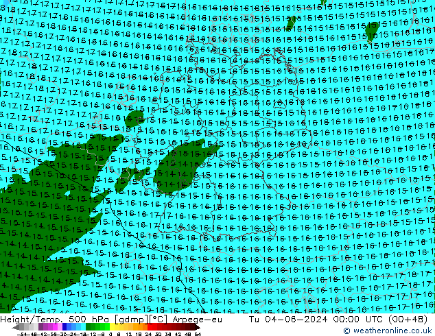 Height/Temp. 500 hPa Arpege-eu Ter 04.06.2024 00 UTC