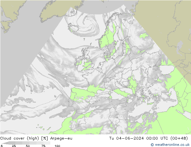 Bulutlar (yüksek) Arpege-eu Sa 04.06.2024 00 UTC