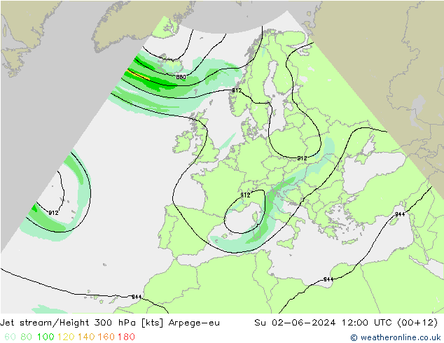 Jet Akımları Arpege-eu Paz 02.06.2024 12 UTC